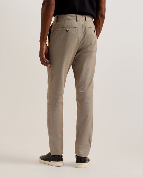 TURNEY-Trousers-These TURNEY chinos blend together smart and casual style for effortlessly wearable trousers. We've kept the comfort of classic chinos with a stretchy cotton blend, adding in a textured finish and cutting a slim fit for a more tailored feel. The details are just as sleek, with a practical hook and zip fly fastening and trendy front flap pocket. Slim fit chinos Textured finish Cotton blend Front flap pocket detail Hook and zip fly fastening Belt loops Welt back pockets with button fastening O